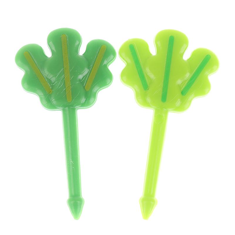 8Pcs Fruit Vork Tandenstoker Bladeren Salade Tiny Vork Mini Cake Picks Voor Kids