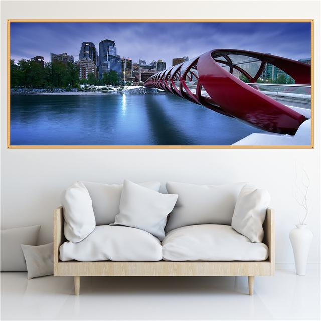 Холст большой размер городской плакат холст городской пейзаж настенные панно для украшения гостиной настенная живопись домашний декор ночная сцена 20cm×40cm NoFrame