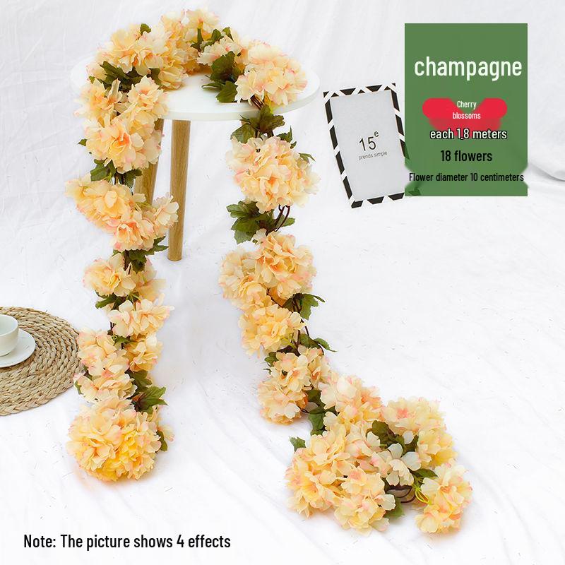 Artificial Rose Vine Garland for Air Conditioning Pipe Decoration
