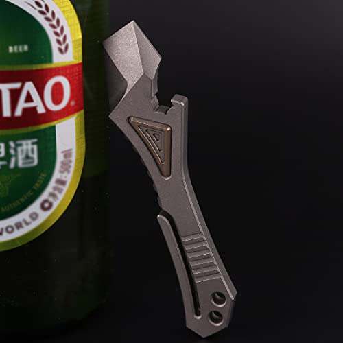 Hamans EDC Prybar Tool, Titanium Prybar, EDC Pocket Bottle Opener, Portable Multi-Tool