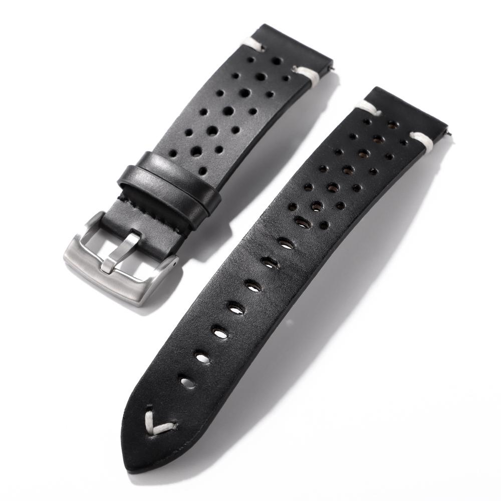 

Handmade Cowhide Breathable Watch Band 20mm 22mm Men Women Oil Wax Genuine Leather Strap Quick Relase Butterfly Buckle Bracelet 20mm