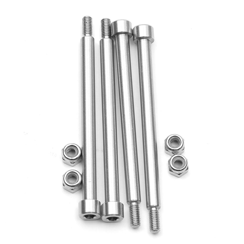 4Pcs Steel Threaded Hinge Pins A-Arm Pins 4x60mm and Nuts Set Compatibles for Remote Control Car Upgrades Repair Parts