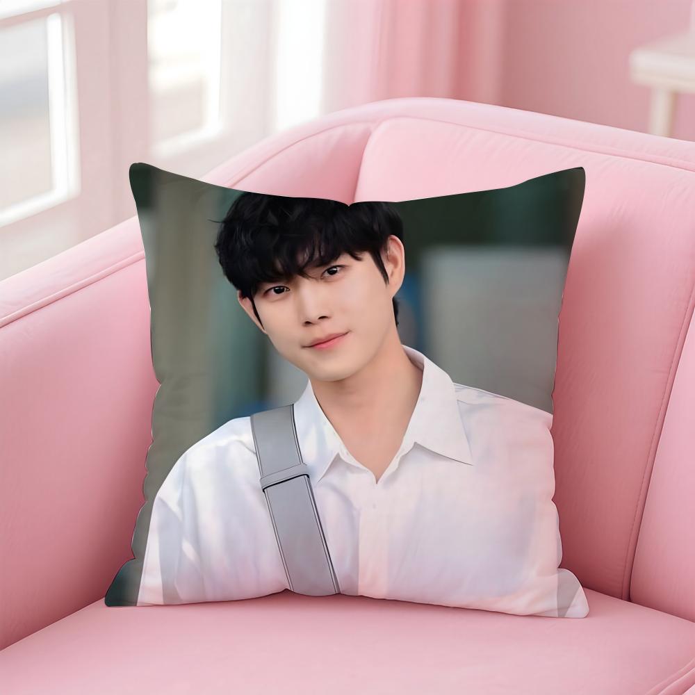 Hot Handsome Korean Actor KKim Youngdae Cushion Cover Pillowcase Short Plush Invisible Zipper Room Sofa Cushion Cover