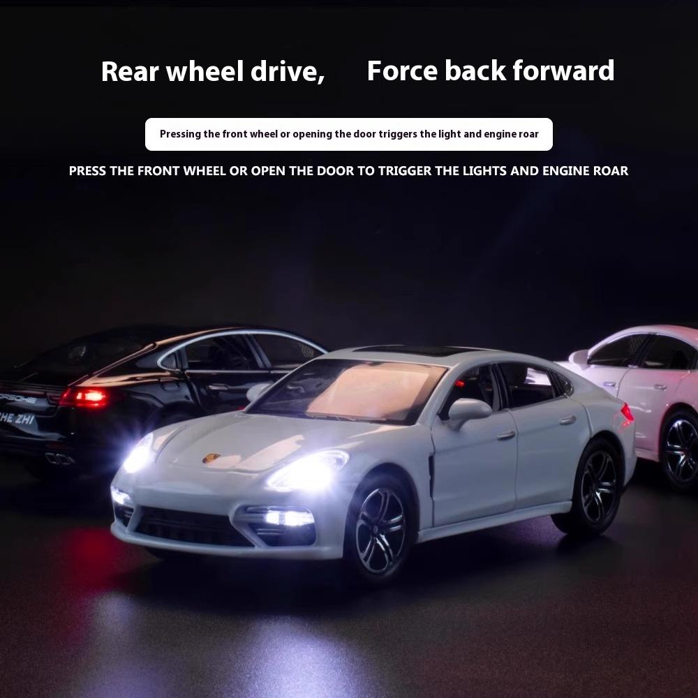 Miniatures 1:32 Porsche Panamera Alloy Diecast Metal Model Hight Simulation Sound Light Baby Toys Computer Desktop Ornament Gift