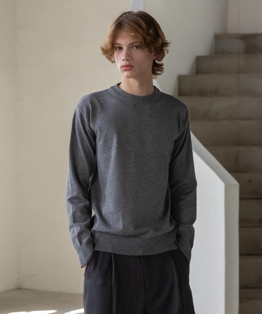 Dekkoloso Mode Herashi Round Knit [Charcoal]