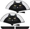 Cartoon Cat Hand Fan Chinese Japanese Folding Fan Silk Handheld Fan for Wedding Dancing Party Church Gifts Decoration