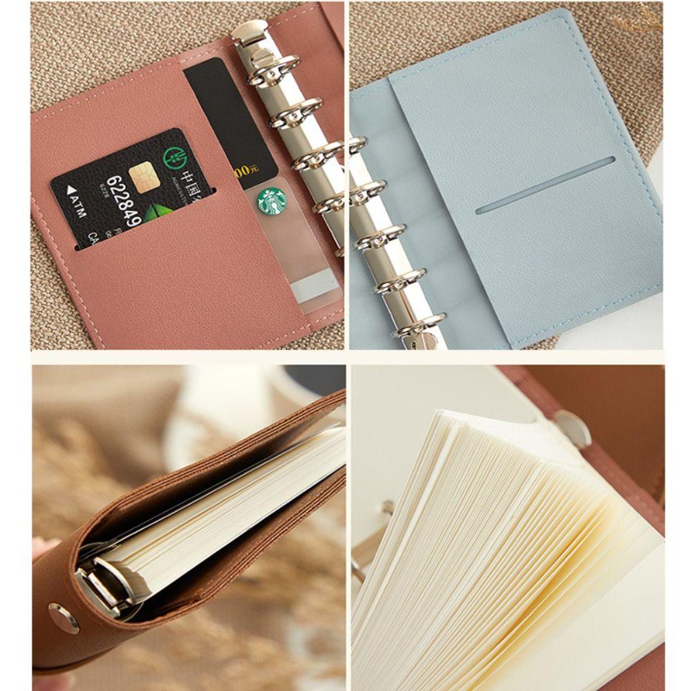 Faux Leather Ring Binder Album 5-Ring Binder Photo Collection Book Daily Schedule