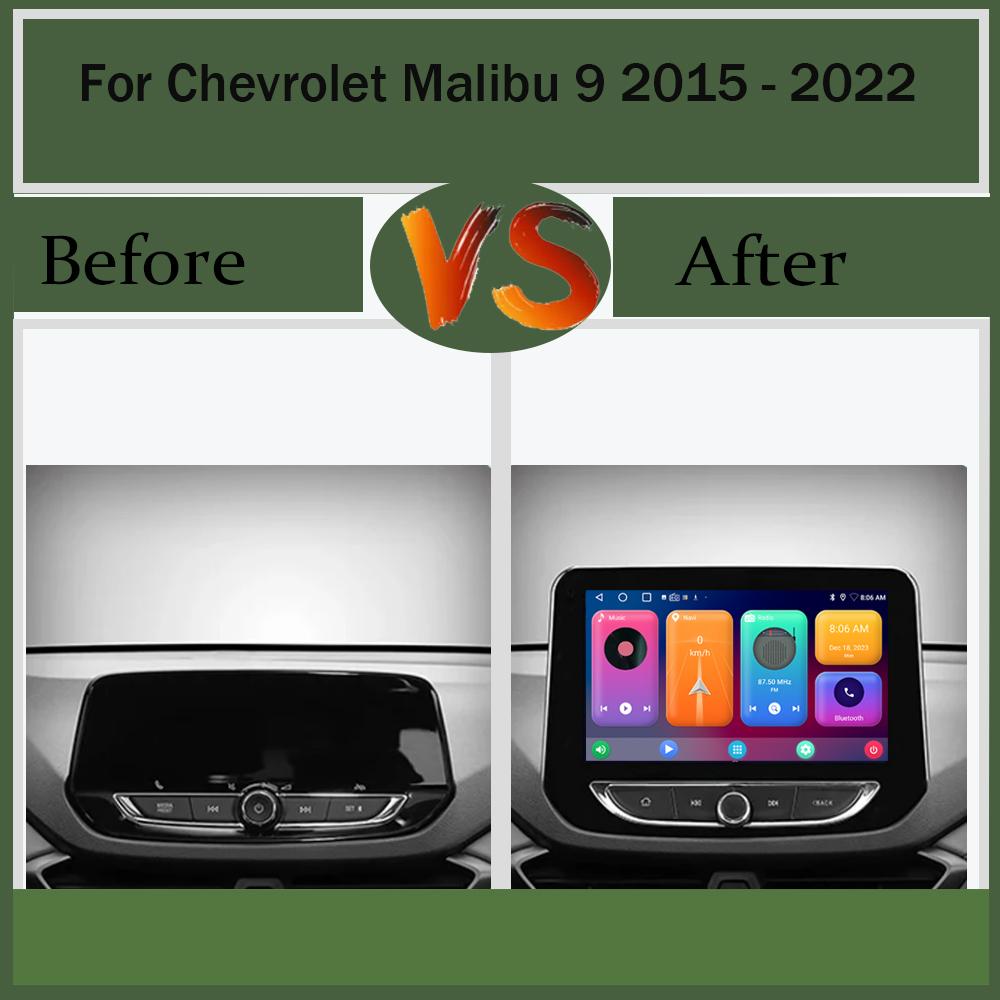 Car For Chevrolet Malibu 9 2015 - 2022 Android Auto Radio Head Unit Multimedia Player GPS Navigation Carplay QLED BT No 2din DVD