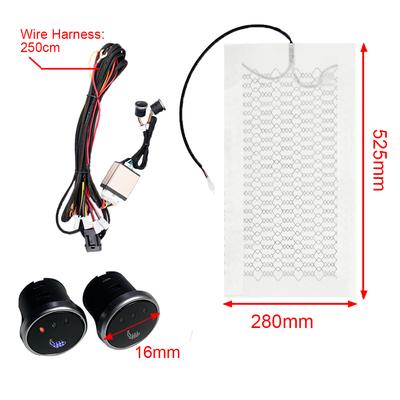 Calentador de asiento de coche, almohadillas térmicas universales de fibra de carbono, 3 niveles, interruptor de Control redondo doble, 12V, con arnés como calentador de invierno, 4 Uds.