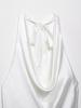 European and American Style, New Women's Clothing, Classic, Neck Collar Silk Satin Textured Top 2892650