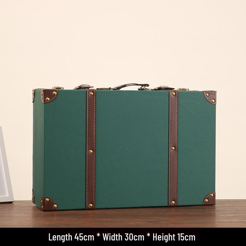 Vintage American Retro Leather-Wooden Suitcase Display and Photography Prop