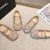 Girls Flats Round Toes Sweet Kids Princess Shoes Love Heart Pearl 2025 New Girls Dance Shoes Wedding Dress Shoes Ins Trendy
