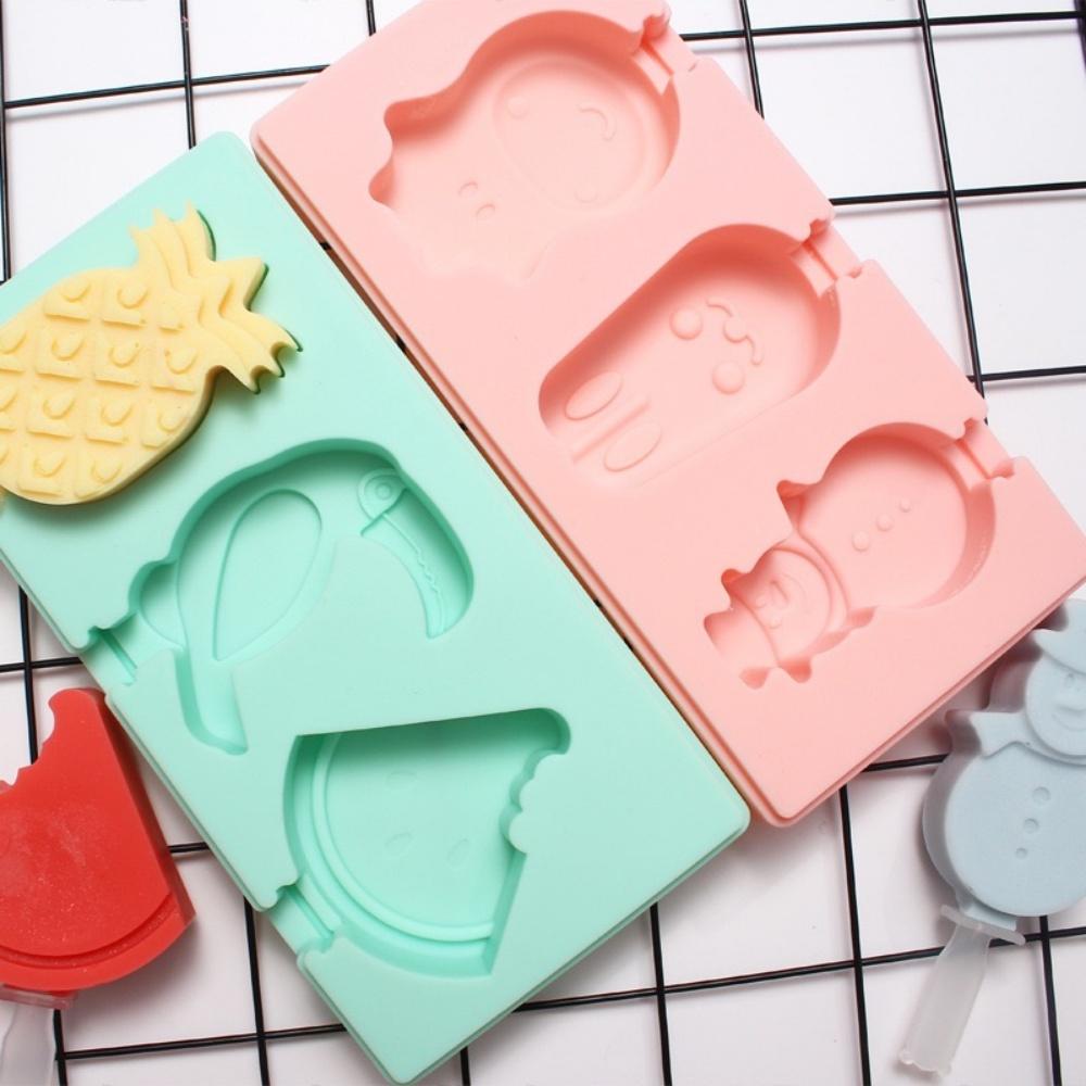 Silicone ice cream molds,Diy cartoon animal fruit Popsicle mold covers, reusable, Popsicle molds, mini Popsicle molds, ice cream