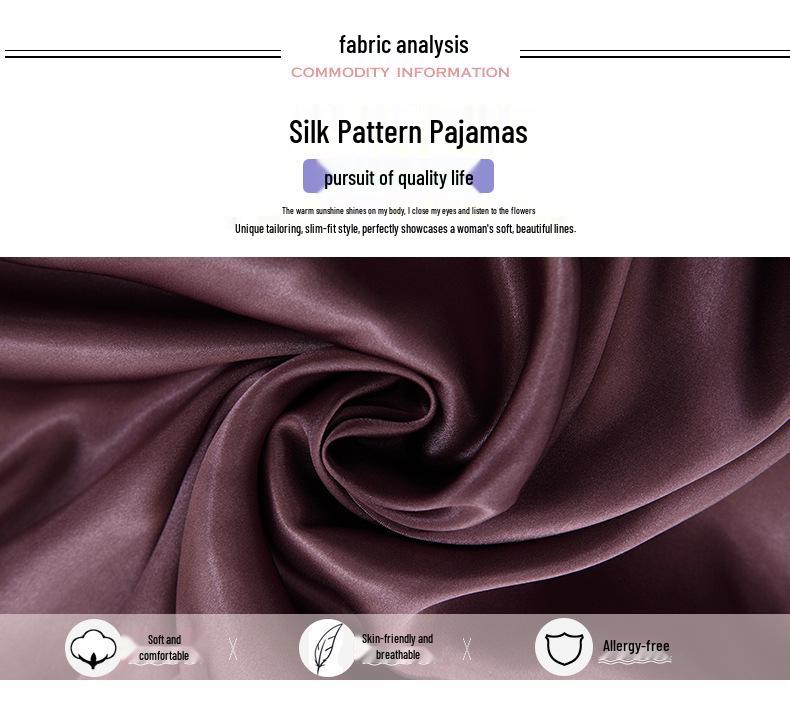 Spring-Summer Silk Couple's Pajama Set: Embroidered Long Sleeve Top & Pants for Men & Women