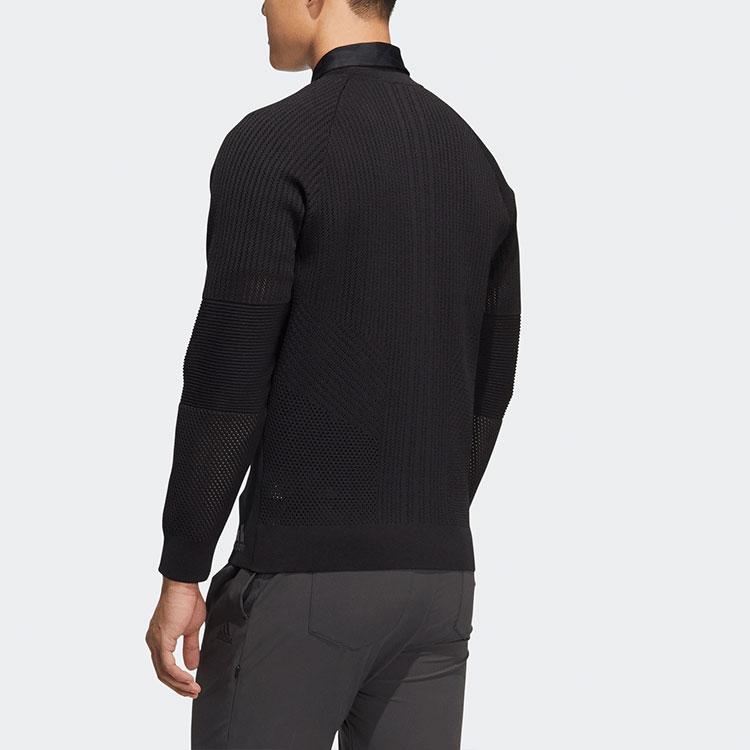 Adidas Golf Pullover Long Sleeve Knit Sweater Men Tops Black HB3597