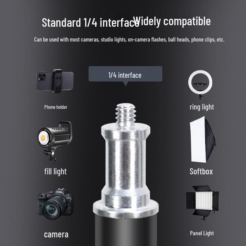 Suporte de Luz para Fotografia Ajustável de 2,8m com Suporte de Mola para Softbox e Flash