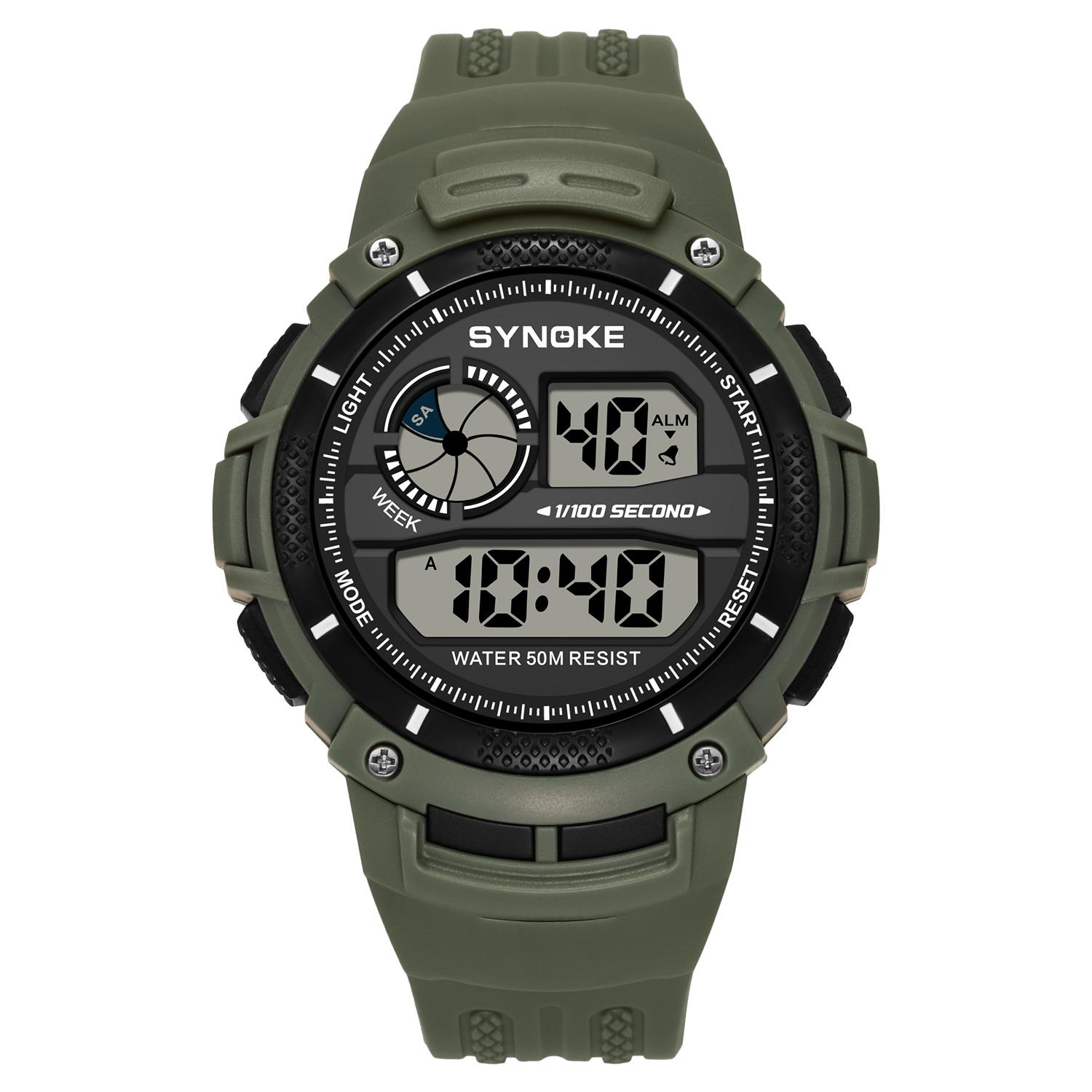 

Digital Watch Waterproof with Stopwatch Alarm Digital Wrist Watches for Men Military Sports Outdoor Men s Watch Brand зелений