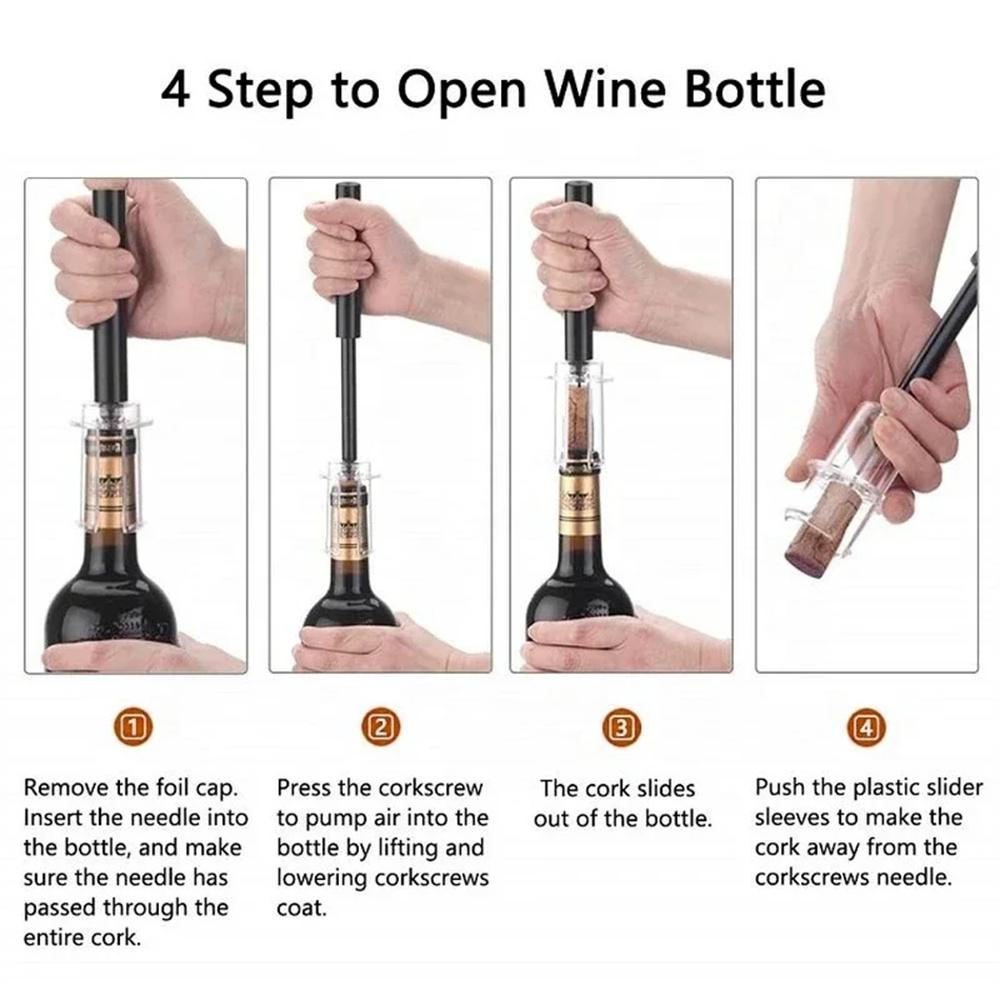 Manual Air Pressure Red Wine Bottle Opener Needle Type Wine Bottle Cork Remover