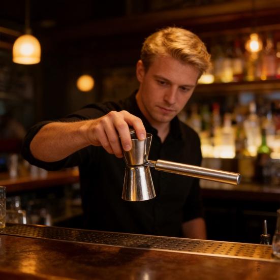 Double-Ended Ounce Cup Cocktail Bar Jigger Stainless Steel Rust-Proof Wear-Resistant Measuring Cup for Accurate Drink Mixing Bartender Party Barbecue