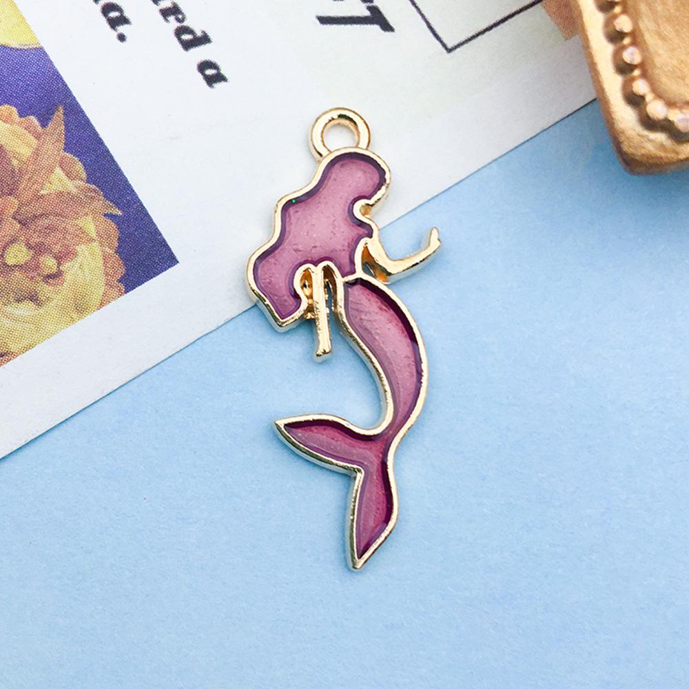 

Mix 10 Ocean Drip Oil Mermaid Alloy Pendants - Charm Bracelet with Mermaid Tail Jewelry Charms