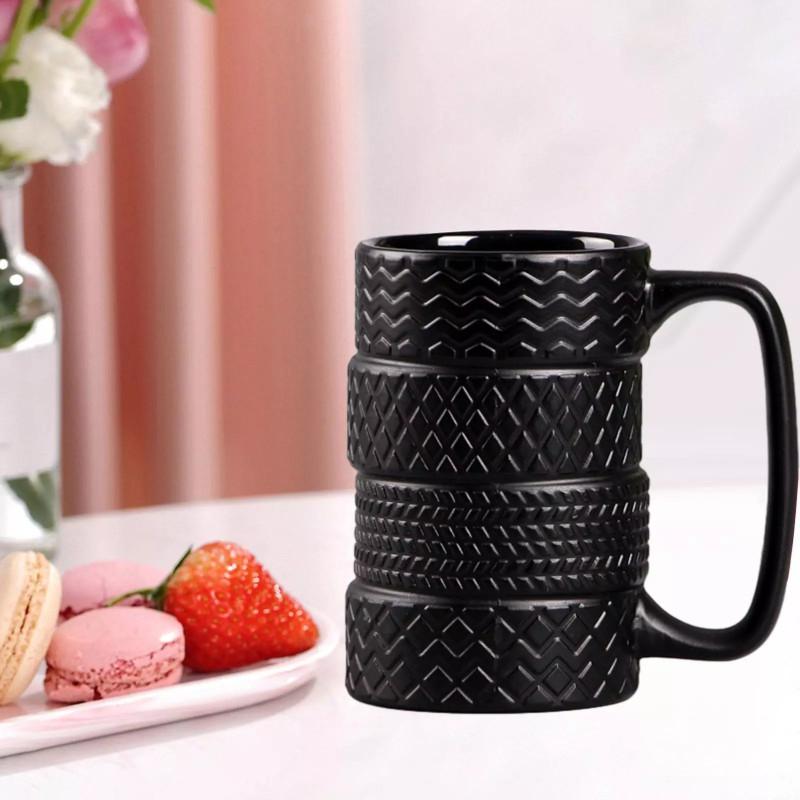 Creative Tire Mug Large Capacity Ceramic Cup Unique European Style Office Mug