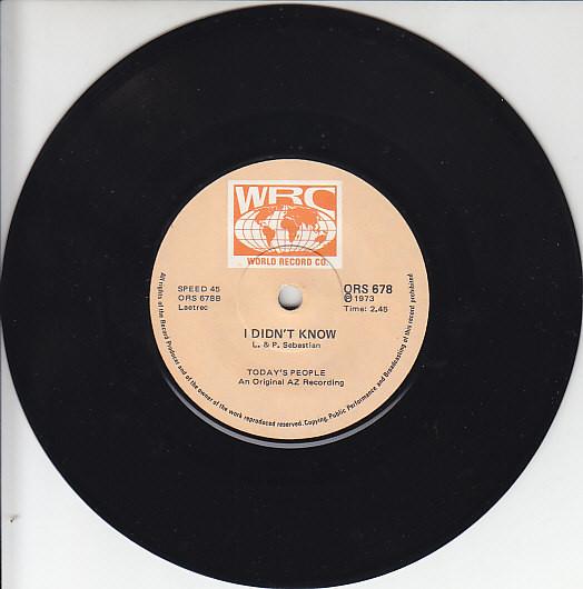 

7inch Record TODAY S PEOPLE - He ORS678 World Record Co 1973 South Afri Blues Used