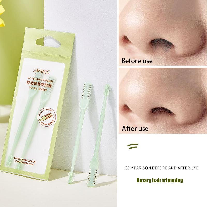 

2 шт. портативный триммер для волос в носу, вращающийся на 360 градусов двойной головкой, триммер для волос в носу, моющийся, безопасная формула, аксессуар для удаления волос