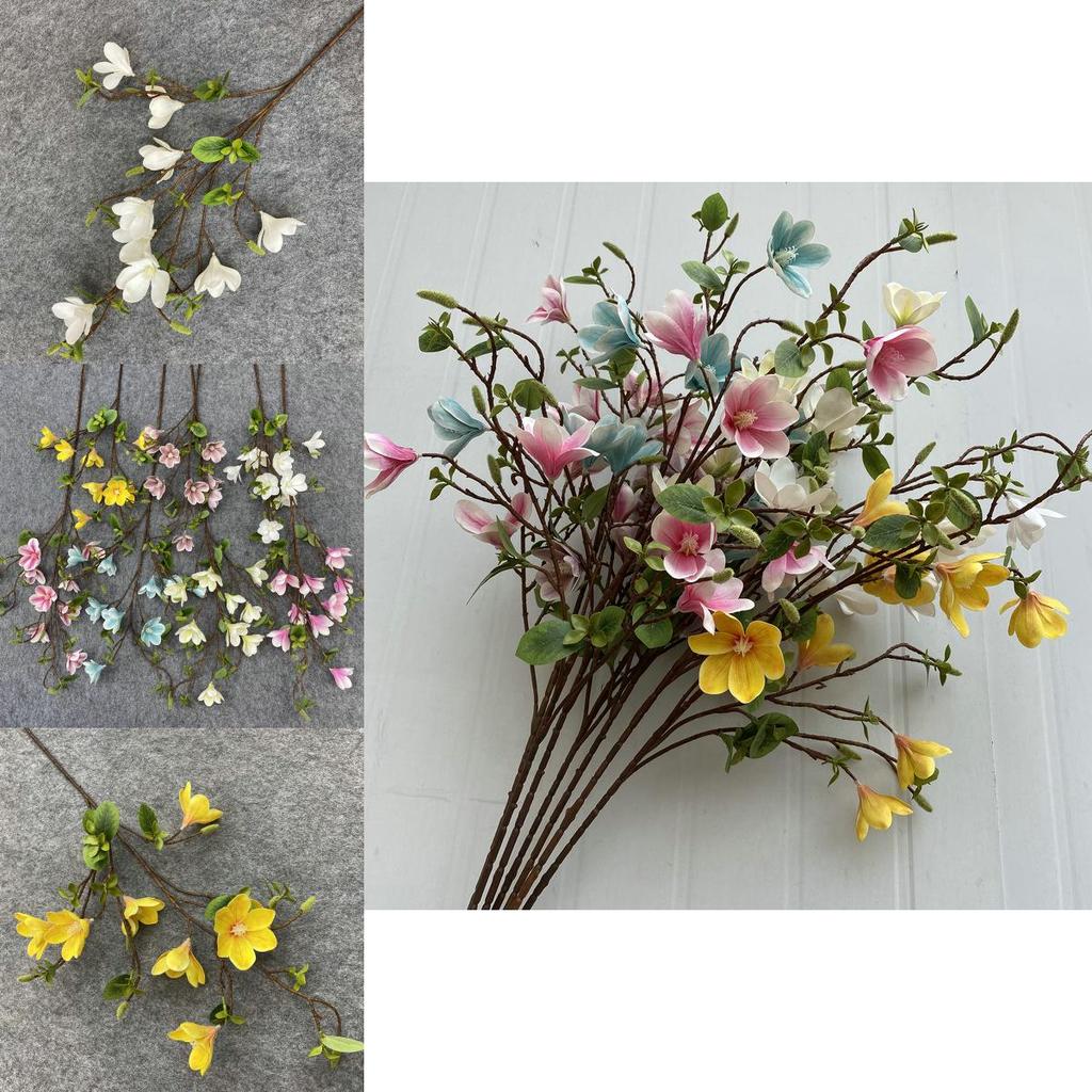 Artificial Ninehead Small Yulania Denudata For Indoor Home Decor And Floral Arrangements