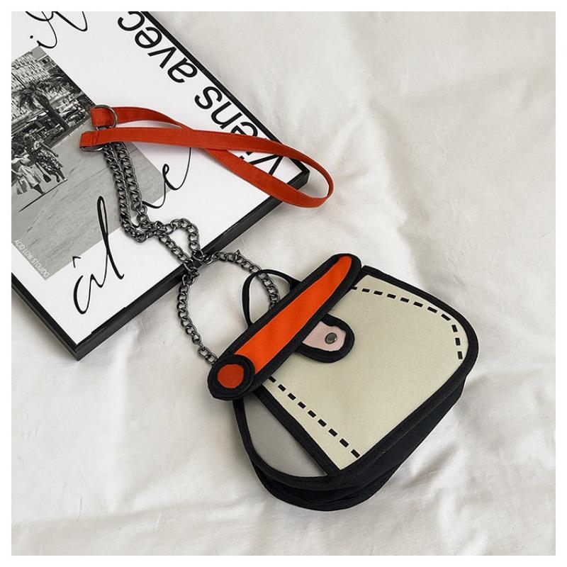Нишевый дизайн Мультяшная сумочка Милая сумка на цепочке Сумка через плечо оранжевый