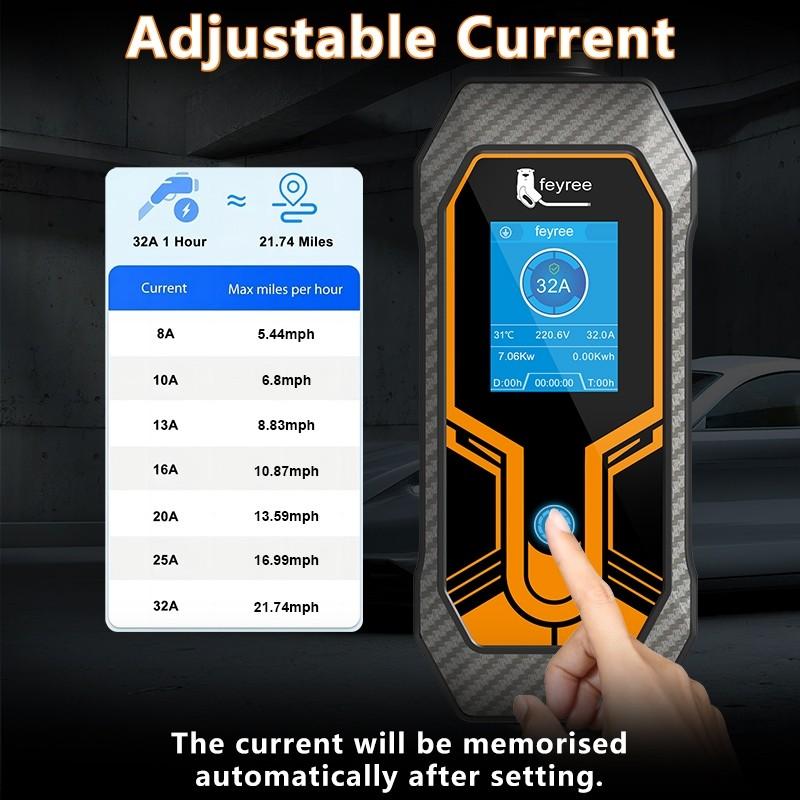 7KW 32A EV Portable Charger Type2 EVSE Charging Box Electric Car Charger CEE Plug Electric Vehicle Charger
