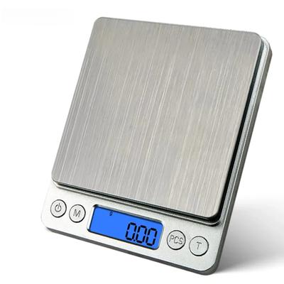 500g/0,01g Prenosná váha na šperky 3kg/0,1g Váha s digitálnym displejom Pekárska elektronická váha Osobná stolová váha Kuchynská váha na potraviny