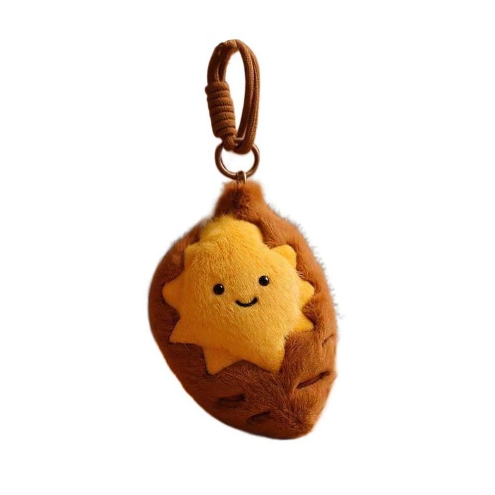 Soft Roasted Sweet Potato Pendant PP Cotton Plush Doll Key Ring Creative Sweet Potato Keychain Men