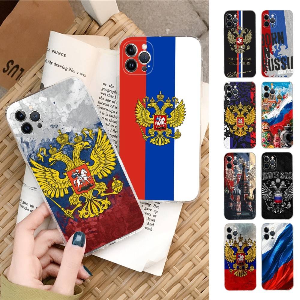 Flag Of Russia Phone Case For IPhone 17 16 15 14 13 12 11 Pro Max Plus Soft Cover Personalized DIY