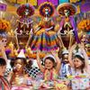 Tło Fotograficzne Dzień Zmarłych Czaszka Nagietek Meksykańska Fiesta Día De Los Muertos Dekoracja Artykuły Imprezowe Akcesoria do Studio Fotograficznego