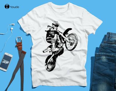Motocross Dirt Bike Cool Novelty T Shirt Tee White Cotton Tshirt