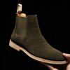 Herren Chelsea Boots aus echtem Wildleder im britischen Stil, High-Top Business-Kleiderschuhe, modische warme Winter-Reitstiefel für Herren