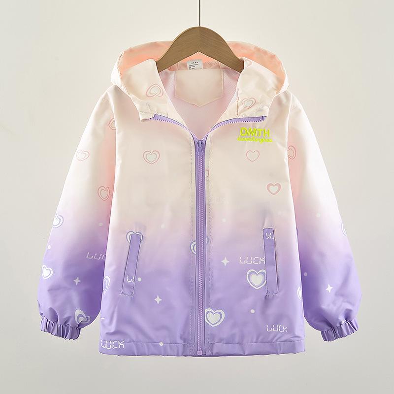 2025 Trendy Girls’ Gradient Windbreaker – Spring & Autumn Style