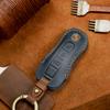 Echtes Leder Schutzhülle für Porsche 718 Cayenne Panamera 911 Macan Schlüsselanhänger Abdeckung Fob