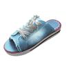 Women's Slippers Open Toe Womens Canvas Shoes Lace Up Denim Beach Sandals Shoes Non Slip Summer Women Shoes New Pantuflas Mujer