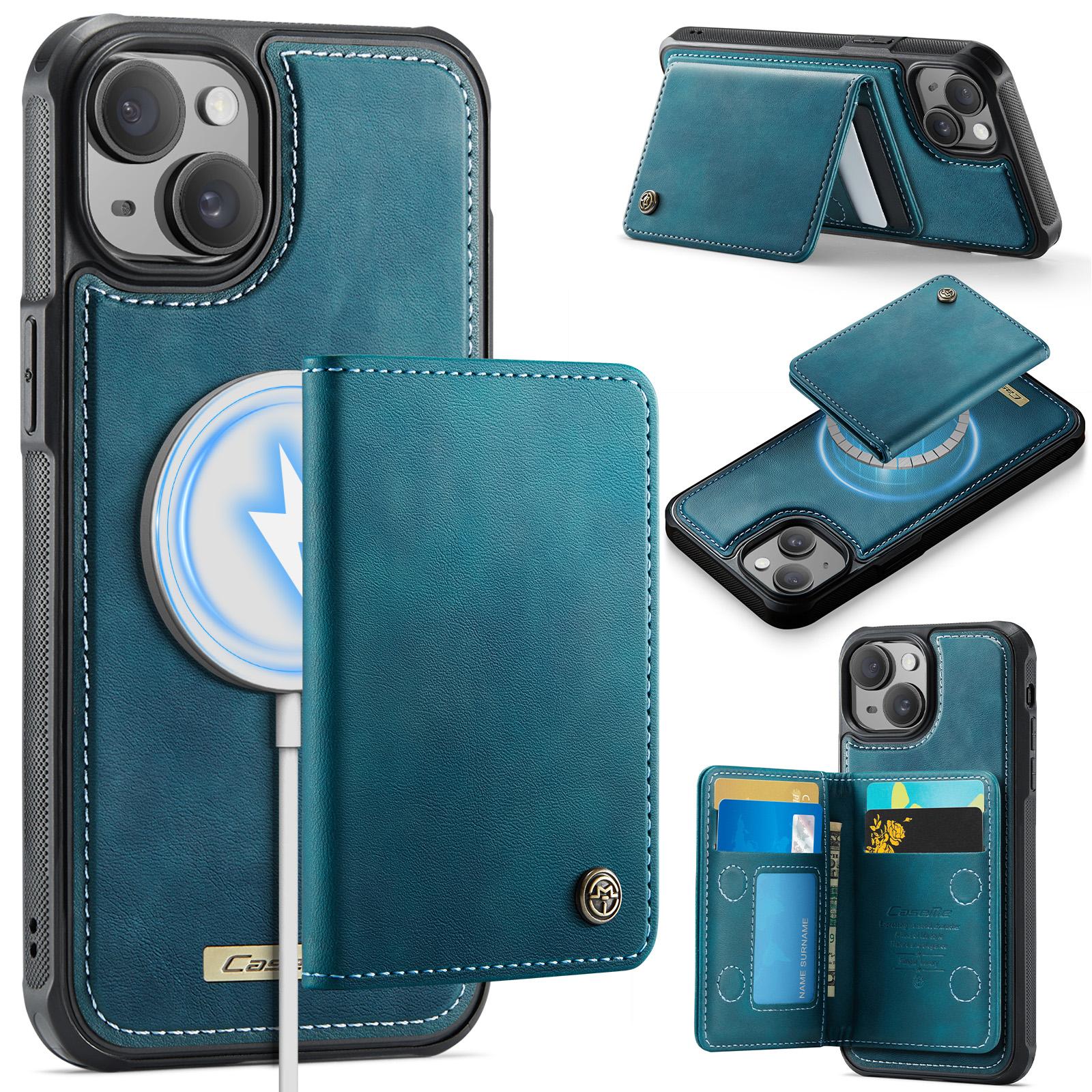For iPhone 15 Magnetic Case CASEME ME80 Series Leather PC TPU Phone Cover with Detachable Wallet