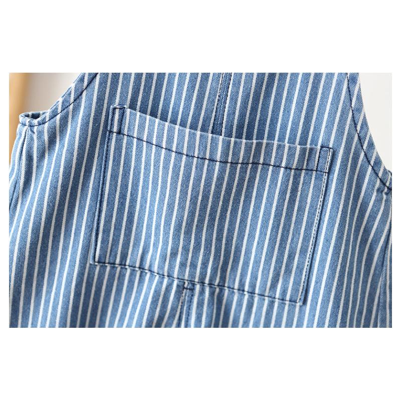 Gestreifte Jeans-Overalls im koreanischen Stil für Babys (Modelljahr 2026) (0-3 Jahre)