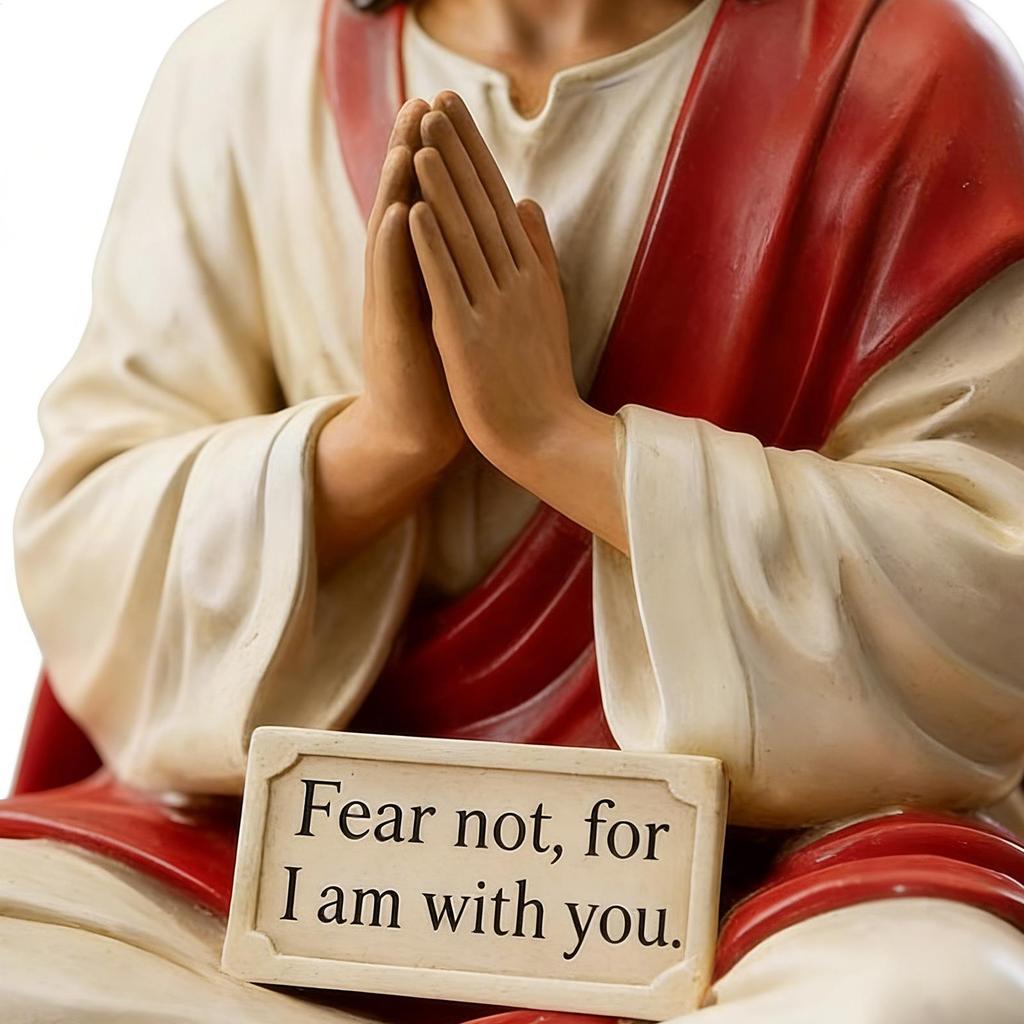 Resin Jesus Figurines Religious Art Collectible Sculpture Jesus Desk Companion Figurine for Bedside Desktop Apartment Bathroom