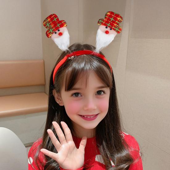 Christmas Hairband for Adults Kids Festive Hair Accessory Santa Claus Snowman Hairband for All Ages Xmas Parties Dress-up