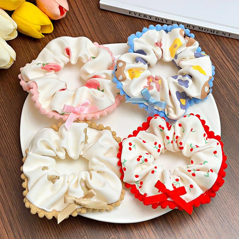 Girls Sweet Dot Bow Hair Band Accessories Fashion Large Hair Tie Rope Headband Elastic Scrunchies For Women Ponytail Hair Accessories