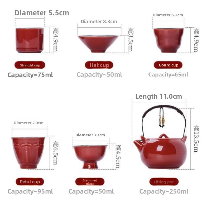 Retro Ceramic Kung Fu Tea Set Portable Travel Teapot with Gift Box Home Office Brewing Chinese Traditional Teaware Gift