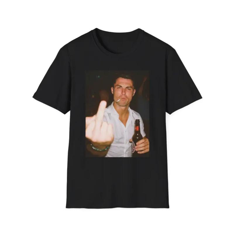 Summer Mens Casual Beer Middle Finger Gesture Portrait Printed Round Neck Tshirt Street 100 Cotton Breathable Short Sleeve S