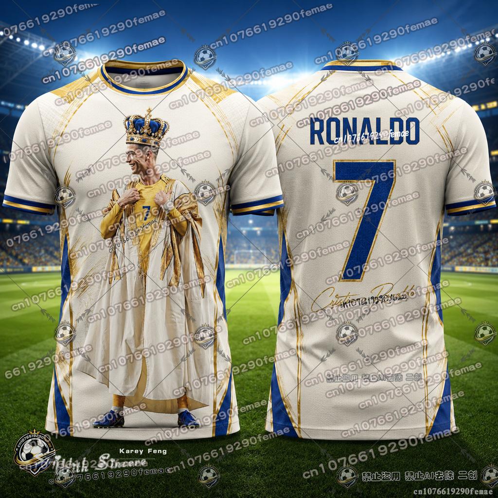 Maglietta da Calcio Commemorativa per Fan di Ronaldo 2026 Nuova Estiva Casual per Sport all'Aperto Traspirante Asciugatura Rapida per Uomo