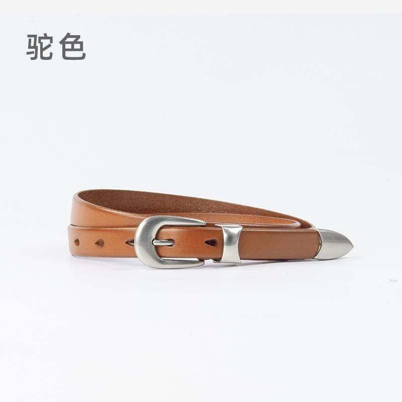 

Женский новый ретро европейский и американский повседневный верхний слой из воловьей кожи тонкий поясной ремень, пряжка из сплава персонализированные подходящие джинсы 105cm