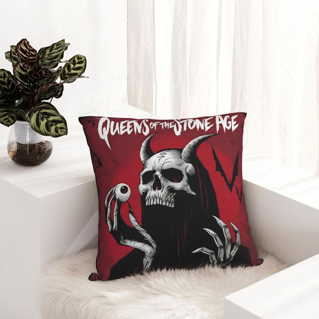 Pillow Cover Queens Of The Stone Age Music Band Cushion Cover American Rock Music Pillow Case For Car Home Decor Pillowcases