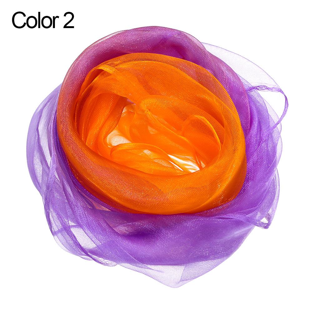 Music Scarves Juggling Performance Props Square Silk Scarf Gradient Color Scarf Gradient Color Dancing Scarf Dance Scarfs